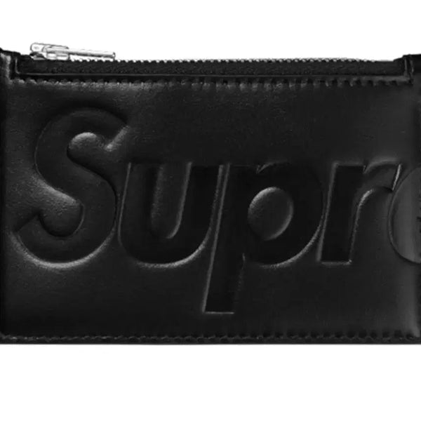 [BUNJANG] Supreme Leather Zip Card Holder Black / 슈프림 레더 집 카드 홀더 블랙