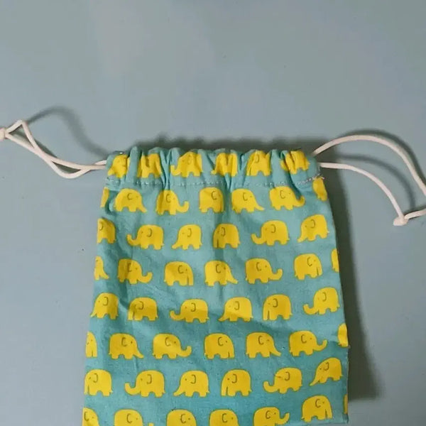 [BUNJANG] Elephant Pattern Drawstring Pouch / 코끼리 파우치 복주머니