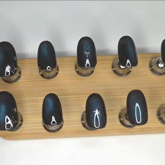 [BUNJANG] Handmade Midnight Glow Magnetic Gel Nail Tips / 수제 자석젤 네일팁 판매 | 오묘한 블랙 네일팁