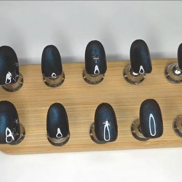 [BUNJANG] Handmade Midnight Glow Magnetic Gel Nail Tips / 수제 자석젤 네일팁 판매 | 오묘한 블랙 네일팁