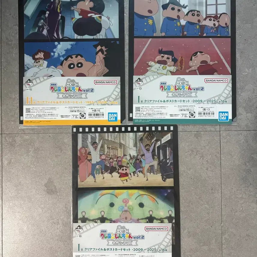 [BUNJANG] Crayon Shin-chan Ichiban Kuji Cinema Clear File & Postcard Set / 짱구 제일복권 H,I상 클리어파일&엽서세트 일괄