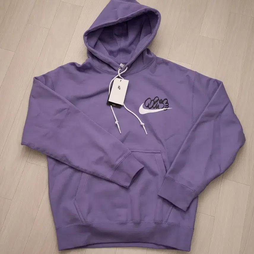 [BUNJANG] Nike Solo Swoosh Hoodie Purple Size S / [새제품] 나이키 솔로 스우시 후드 퍼플 S사이즈