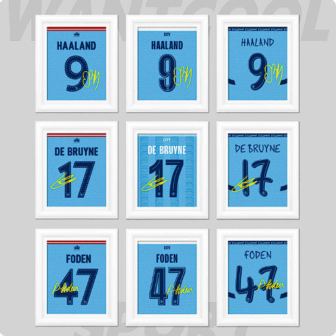 [BUNJANG] Manchester City Signed Jersey Magnet Set / 맨시티 선수 싸인 유니폼 마그넷