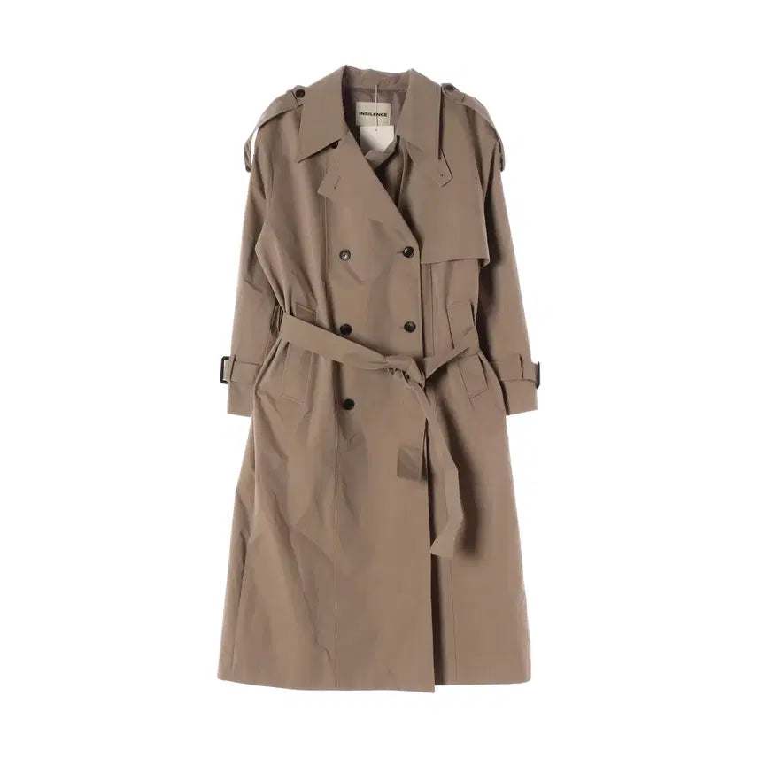 [BUNJANG] Insilence 22FW Oversized Double Belted Trench Coat Khaki Brown / (새상품) 인사일런스 22FW 오버사이즈 더블 벨티드 트렌치 코트 카키브라운