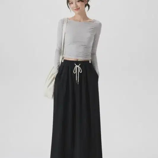 [BUNJANG] Black Women's Free Size Skirt / 블랙 여자 FREE 스커트 O0793