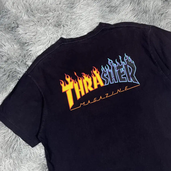 [BUNJANG] Thresh Magazine Blaze Big Logo Short Sleeve T-Shirt / 트레셔 메거진 블레이즈 빅로고 반팔 티셔츠 5586