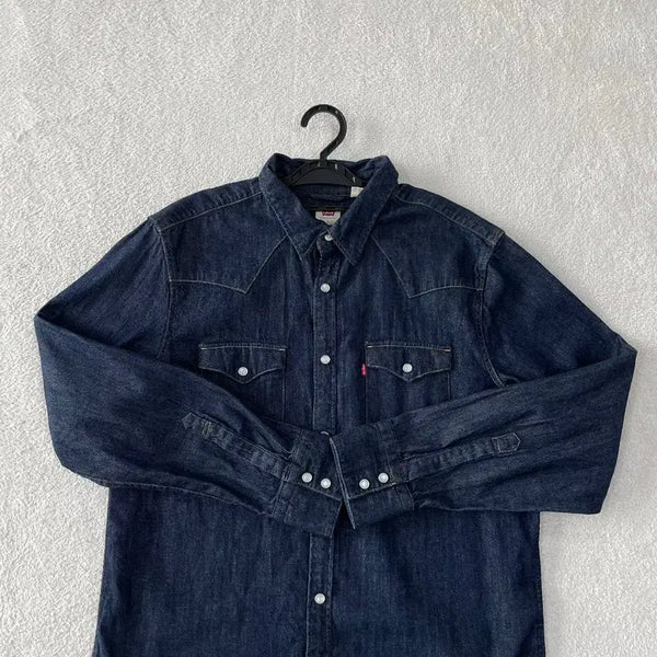 [BUNJANG] Levi's Western Denim Shirt Blue L / L 리바이스 웨스턴 진청 데님셔츠