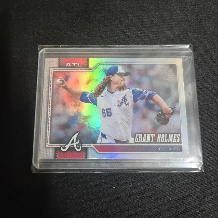[BUNJANG] Atlanta Braves Grant Holmes Rainbow Foil Baseball Card / [MLB] 애틀란타 브레이브스 그렌트 홈즈 레인보우 포일