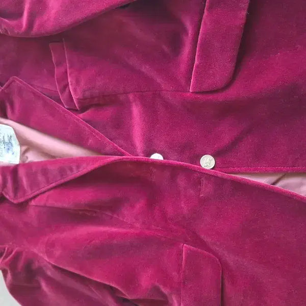 [BUNJANG] Burberry Burgundy Velvet Jacket / 버버리 벨벳 자켓 버건디