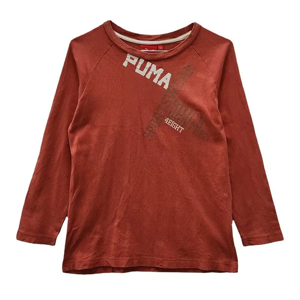 [BUNJANG] Vintage Puma Y2K Casual Printing Red Long Sleeve T-Shirt / 빈티지 PUMA Y2K 캐주얼 프린팅 레드 긴팔 티