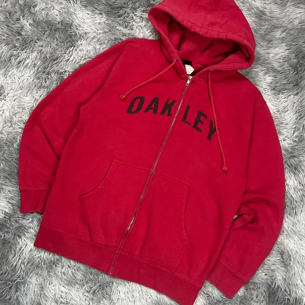 [BUNJANG] Oakley Archive Arch Logo Hooded Zip-up / 오클리 아카이브 빈티지 디테일 아치로고 후드집업 5588