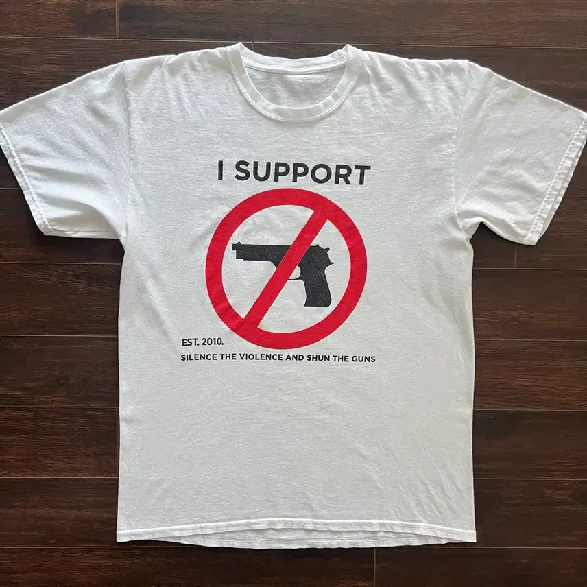 [BUNJANG] American Anti-Gun Campaign Vintage T-Shirt / [L추정] 미국 빈티지 안티 건 캠페인 티셔츠