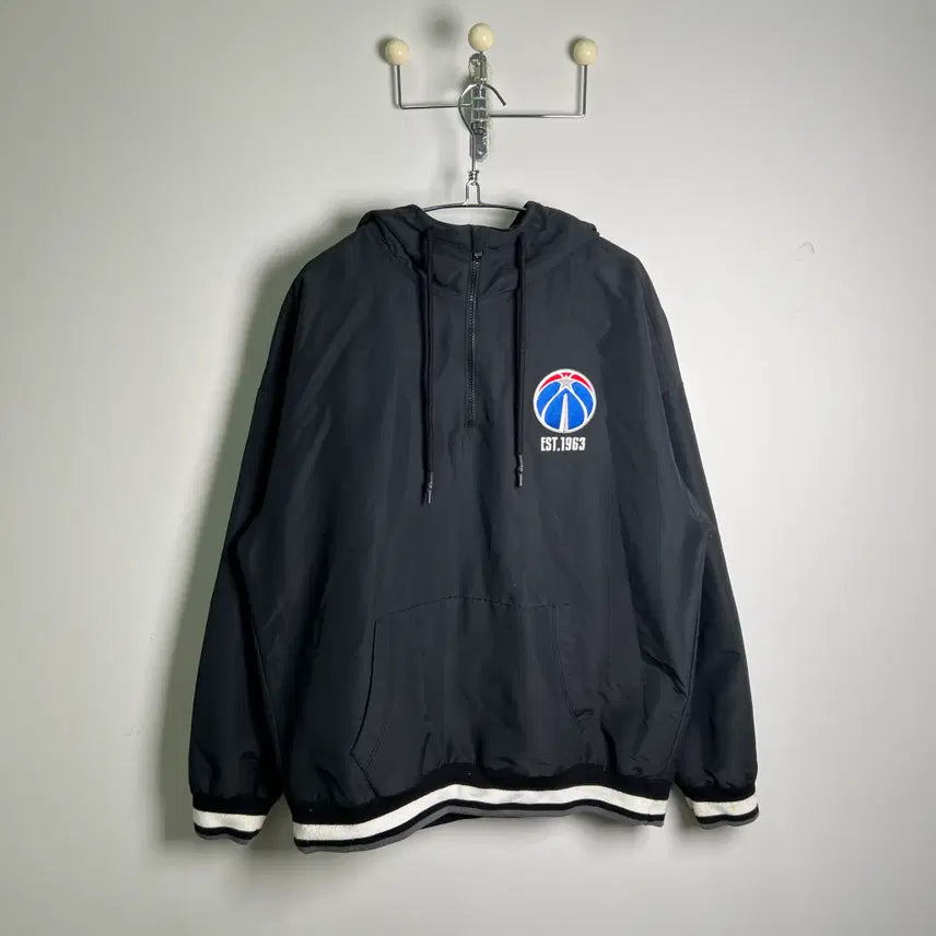 [BUNJANG] Washington Wizards NBA Anorak Half-Zip Hoodie Windbreaker XL / NBA 워싱턴 위저드 반집업 후드 아노락 바람막이 XL
