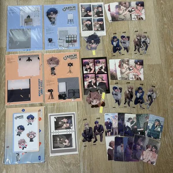 [BUNJANG] Sketch Book Vol. Merchandise Bundle - Acrylic Diorama, Photocard, Four-Cut Photo, Magnet Set / 스케치 단행본 굿즈 일괄 아크릴 디오라마 포토카드 네컷 마그넷