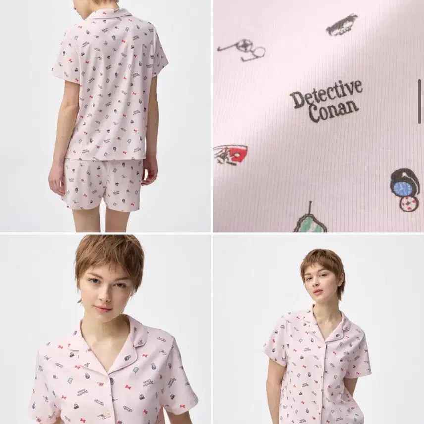 [BUNJANG] GU Detective Conan Pajamas Pink Size S / [새상품] GU 명탐정 코난 파자마