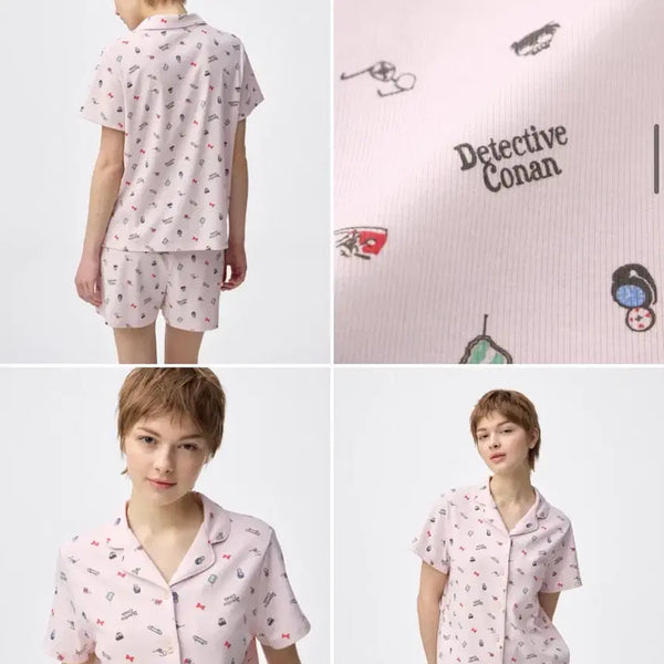 [BUNJANG] GU Detective Conan Pajamas Pink Size S / [새상품] GU 명탐정 코난 파자마
