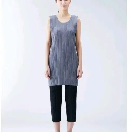 [BUNJANG] Issey Miyake Pleats Please Basic Long Sleeveless Top Dress / 이세이미야케 플리츠플리즈 베이직 롱민소매탑#원피스