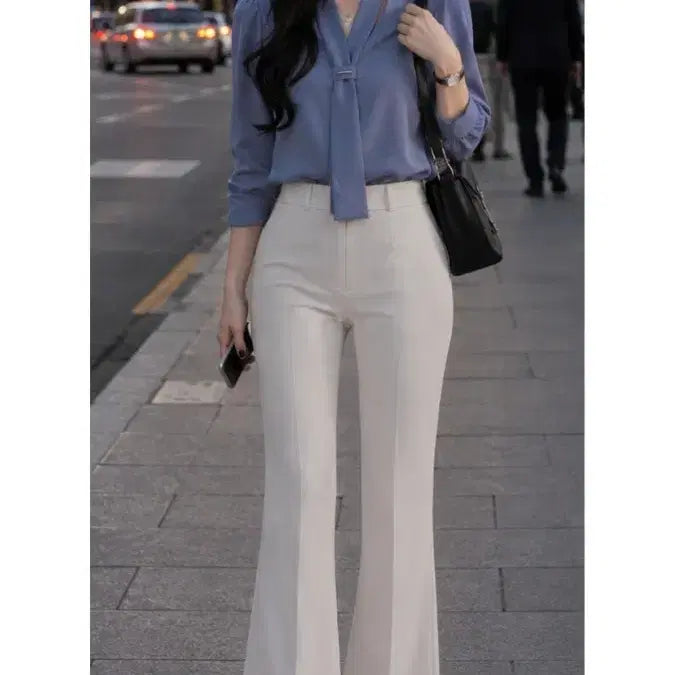 [BUNJANG] Ivory Bootcut Slacks (Size M) / 아이보리색 부츠컷 슬랙스 (M 사이즈)
