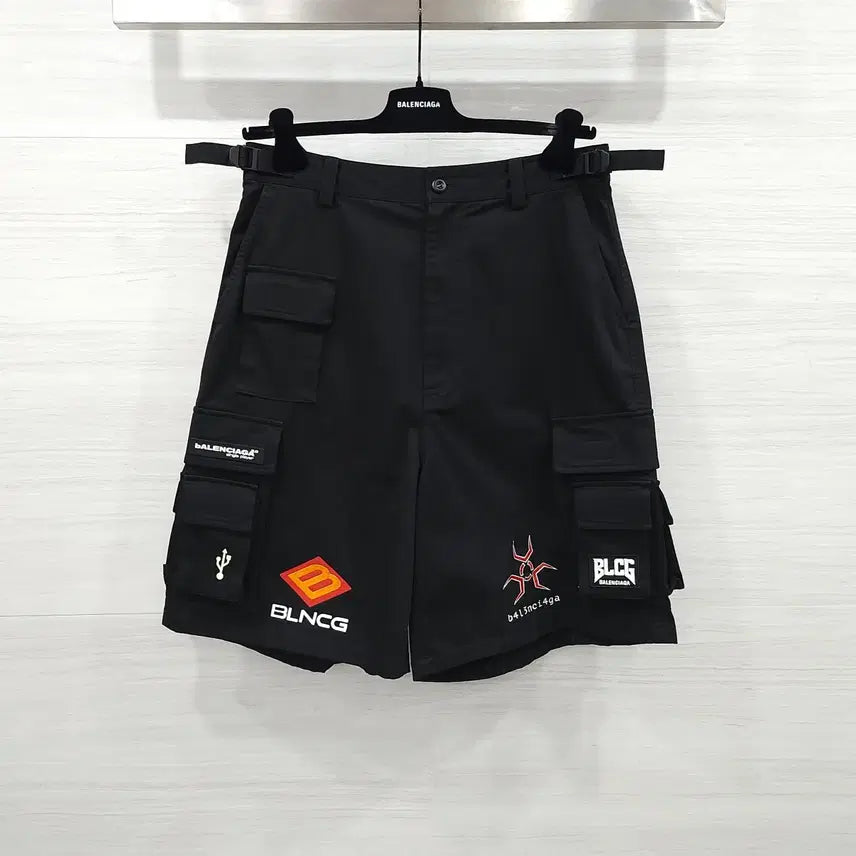 [BUNJANG] Balenciaga Gamer Bermuda Cargo Pocket Shorts Black 663074 / 46 / 발렌시아가 게이머 버뮤다 카고 포켓 쇼츠 블랙 663074