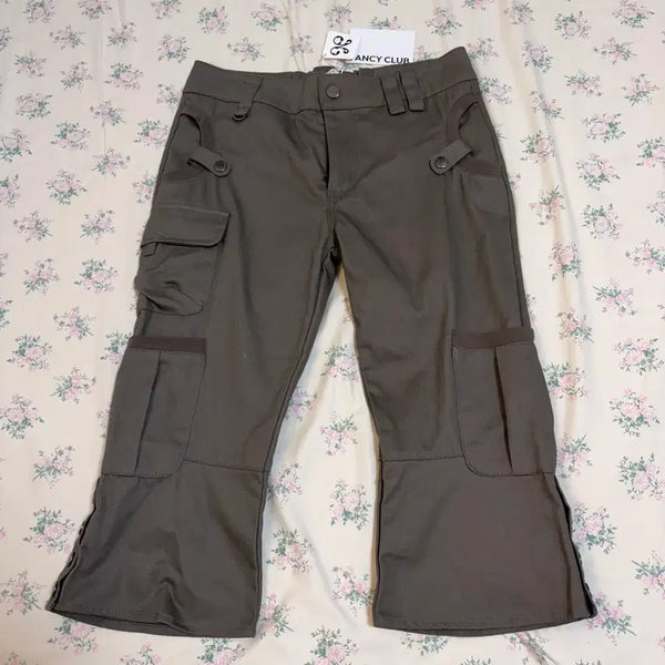 [BUNJANG] FANCIEST CLUB Cargo Capri Pants Dark Beige One Size / 팬시클럽 카고 카프리 팬츠 다크 베이지 카키 ONE SIZE