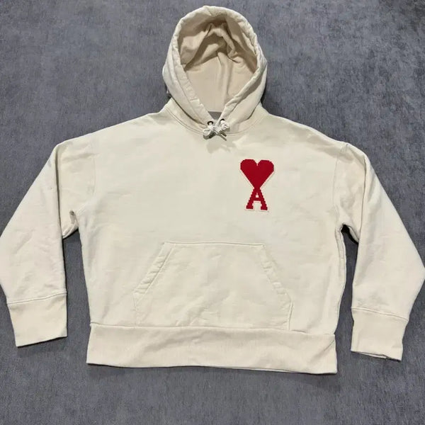 [BUNJANG] AMI Paris Big Heart Logo Hoodie - Size L / L 아미 빅하트 로고 후드티