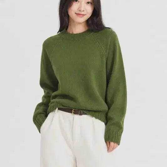 [BUNJANG] Women's Free Size Green Knit / 그린 여자 FREE 니트 O0757