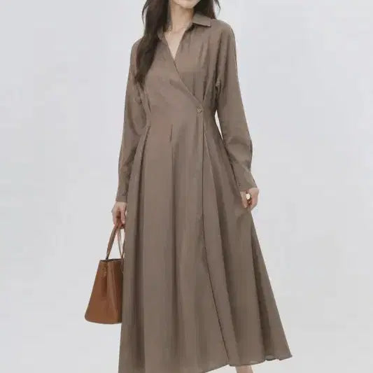 [BUNJANG] Brown Dress (Free Size) / 브라운 여자 FREE 원피스 O0949