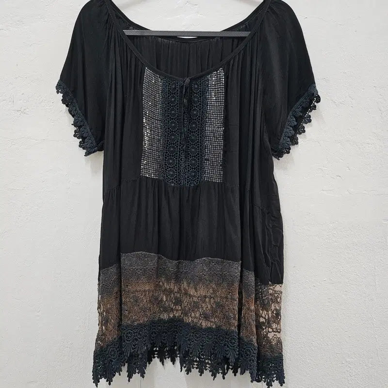 [BUNJANG] ITALY Black Blouse Women's Size 66 / ITALY 블라우스 여 66 J6590