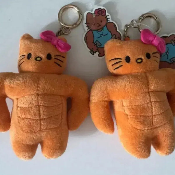 [BUNJANG] Hello Kitty Fitness Enthusiast Doll Keychain / [새상품] 헬창키티 인형키링