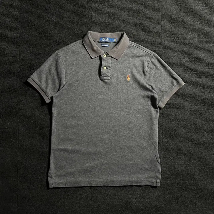 [BUNJANG] Polo Ralph Lauren Dark Grey Multi-Pony Short Sleeve Polo Shirt M / 폴로 랄프로렌 다크그레이 멀티포니 반팔 카라티