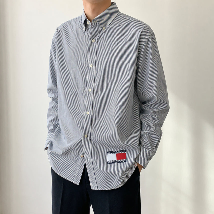 [BUNJANG] Tommy Hilfiger Relaxed Fit Stripe Shirt / [100]타미힐피거 릴렉스핏 스트라이프 셔츠