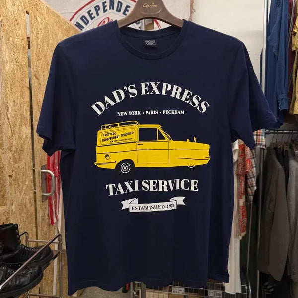 [BUNJANG] Dad's Express Taxi Service Graphic T-Shirt Navy / 영국 택시드라이버 반팔 티셔츠