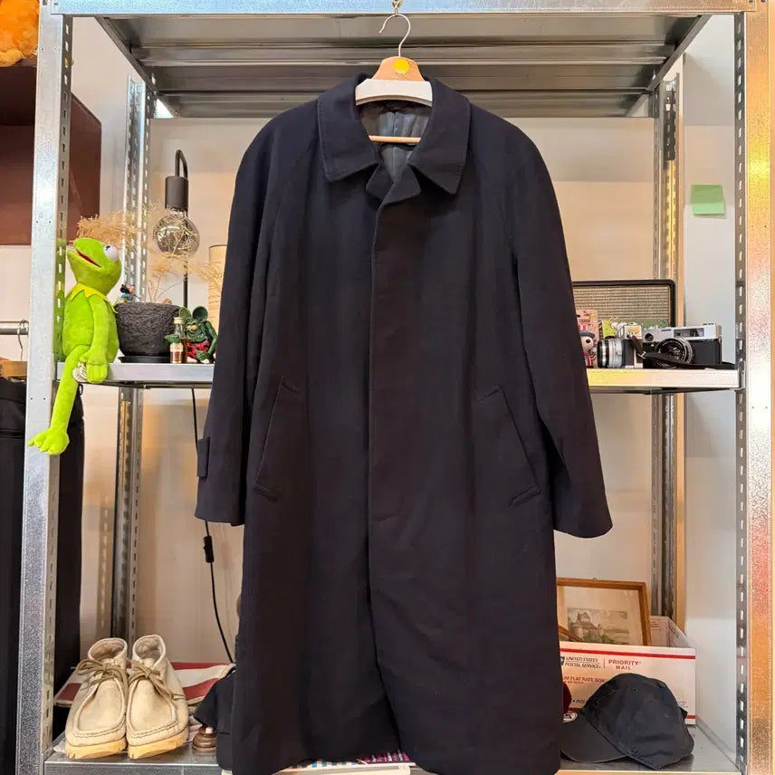 [BUNJANG] TEXCO Italian Cashmere Fabric Raglan Balmacaan Coat / 이탈리아 생산 캐시미어 원단  TEXCO 원단 레글런 발마칸 코트 L XL