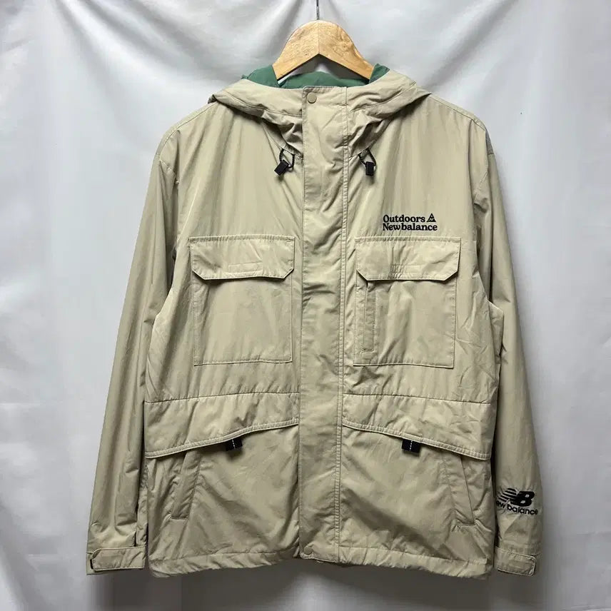 [BUNJANG] New Balance Pocket Beige Windbreaker Jacket / [정품/M] 뉴발란스 포켓 베이지 바람막이
