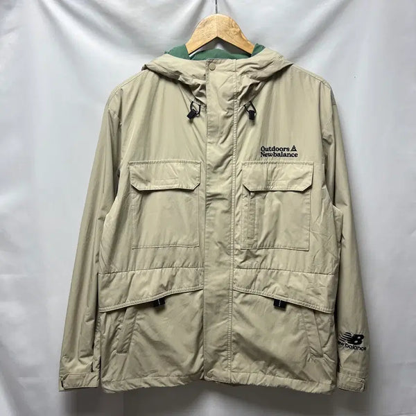 [BUNJANG] New Balance Pocket Beige Windbreaker Jacket / [정품/M] 뉴발란스 포켓 베이지 바람막이