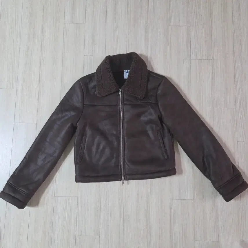 [BUNJANG] Brown Cropped Mustang Jacket / (실착1회) 브라운 크롭 무스탕