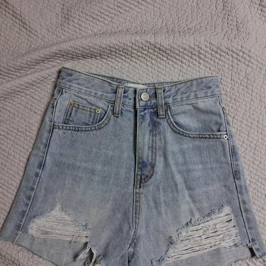 [BUNJANG] Women's Denim High-Waisted Hot Shorts / 여성 데님 하이웨스트핫팬츠 청숏팬츠반바지44~작은55