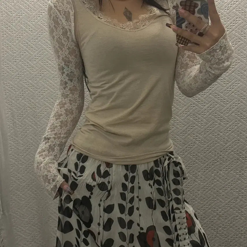 [BUNJANG] Vintage Japan Lace Camisole Sleeveless Top / 빈티지 재팬 란제리 레이스코어 여리핏 슬리브리스 나시 K0609