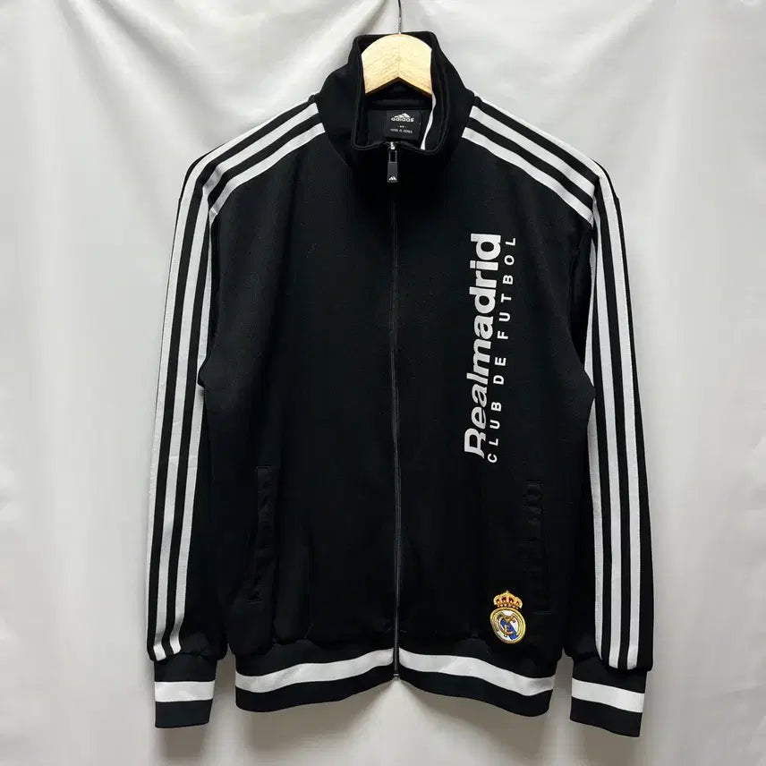 [BUNJANG] Adidas Real Madrid Old Three-Stripes Black Track Top Jersey (Size 95) / [정품/95] 아디다스 레알마드리드 올드 삼선 블랙 트랙탑 져지