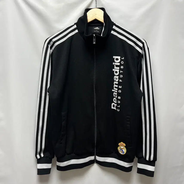 [BUNJANG] Adidas Real Madrid Old Three-Stripes Black Track Top Jersey (Size 95) / [정품/95] 아디다스 레알마드리드 올드 삼선 블랙 트랙탑 져지