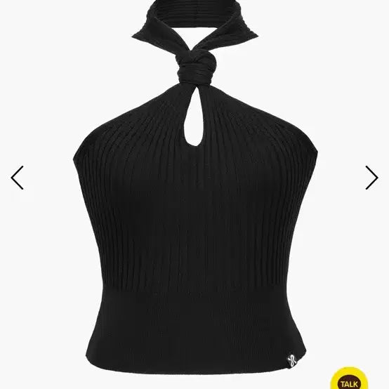 [BUNJANG] Ribbed Halter Neck Knit Top - Black (As Worn by Aisha) / 러프넥 홀터 니트탑 블랙 (아이사착용)