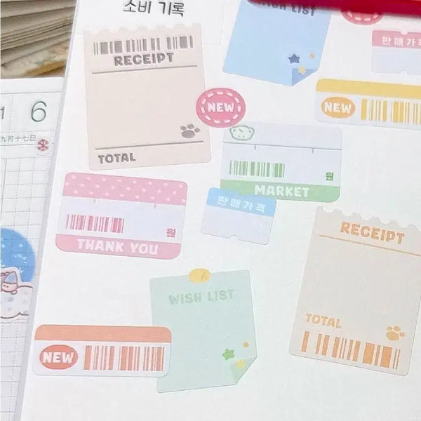 [BUNJANG] Sofoo Consumption Record Washi Tape Kiss Cut Sticker / 띵) 소푸 소비기록 모조지 키스컷