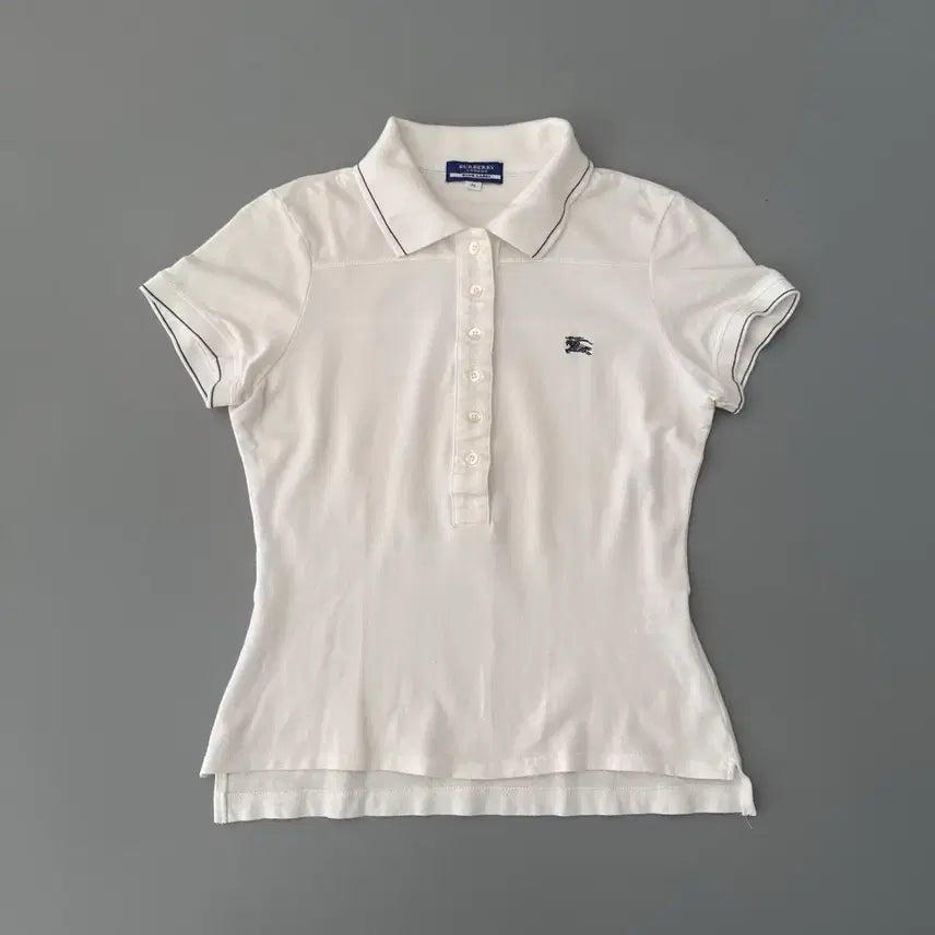 [BUNJANG] Burberry Blue Label Logo Collar T-Shirt / 버버리 블루라벨 burberry 로고 카라 티셔츠