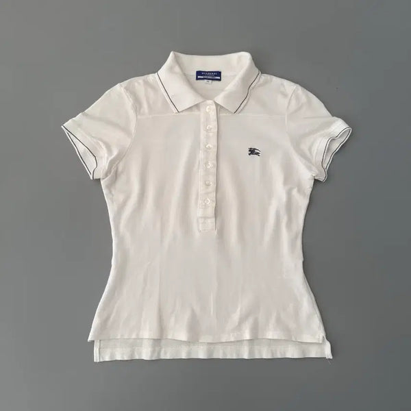 [BUNJANG] Burberry Blue Label Logo Collar T-Shirt / 버버리 블루라벨 burberry 로고 카라 티셔츠