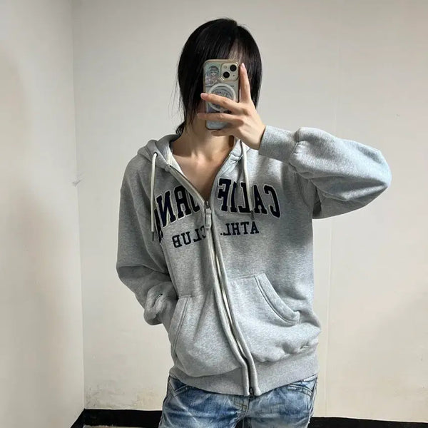 [BUNJANG] Who.A.U Gray Two-Way Zip-Up Hoodie / 후아유 그레이 투웨이 후드집업
