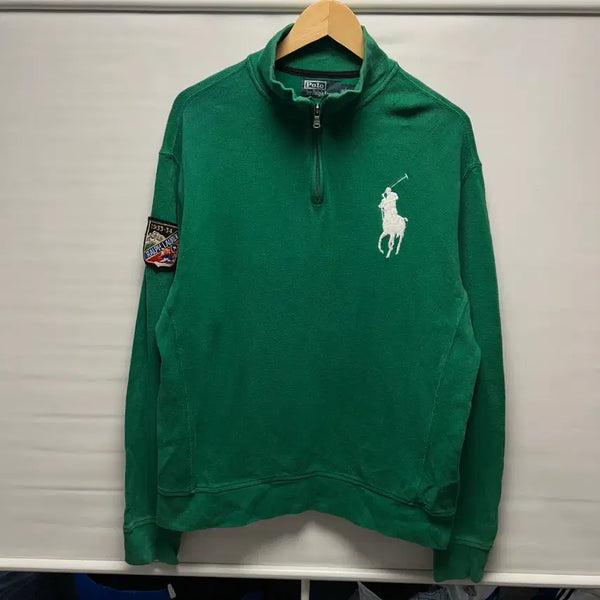 [BUNJANG] Polo Ralph Lauren Big Pony Green Knit Half-Zip Top / [정품/L] 폴로 랄프로렌 빅포니 초록 그린 니트 반집업