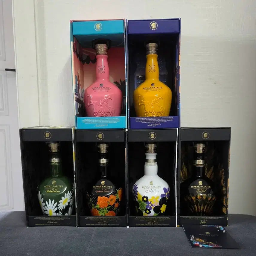 [BUNJANG] Royal Salute 21 Year Old Commemorative Edition Whisky Empty Bottles (Set of 6) / 로얄살루트 21년 기념 에디션 위스키 6종 공병
