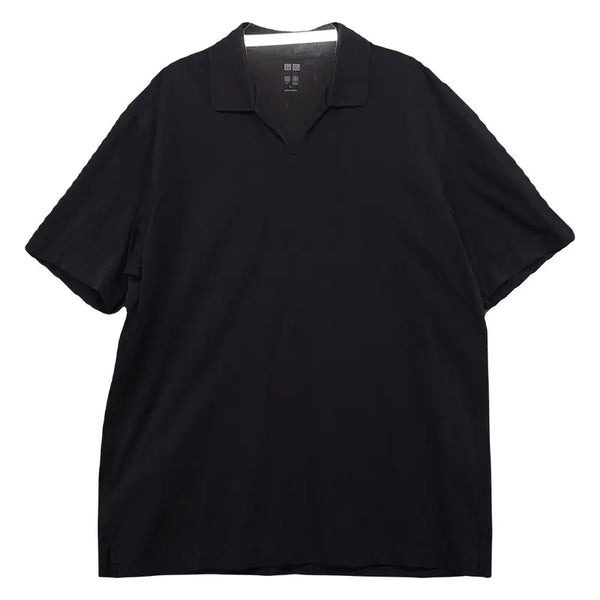 [BUNJANG] Uniqlo Men's Black Cotton Basic Polo Shirt L / 유니클로 남성 블랙 코튼 베이직 반팔 카라티 L