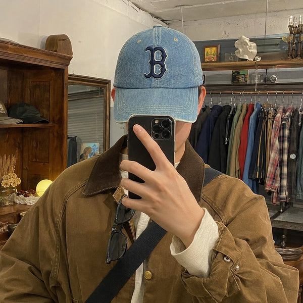 [BUNJANG] MLB Basic Unstructured Baseball Cap Boston Red Sox / MLB 베이직 데님 언스트럭쳐 볼캡 보스턴 레드삭스