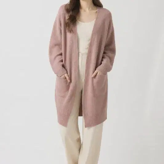 [BUNJANG] Light Pink Women's Cardigan (Sizes 90-155) / 라이트 핑크 여자 90-155 가디건 O0779